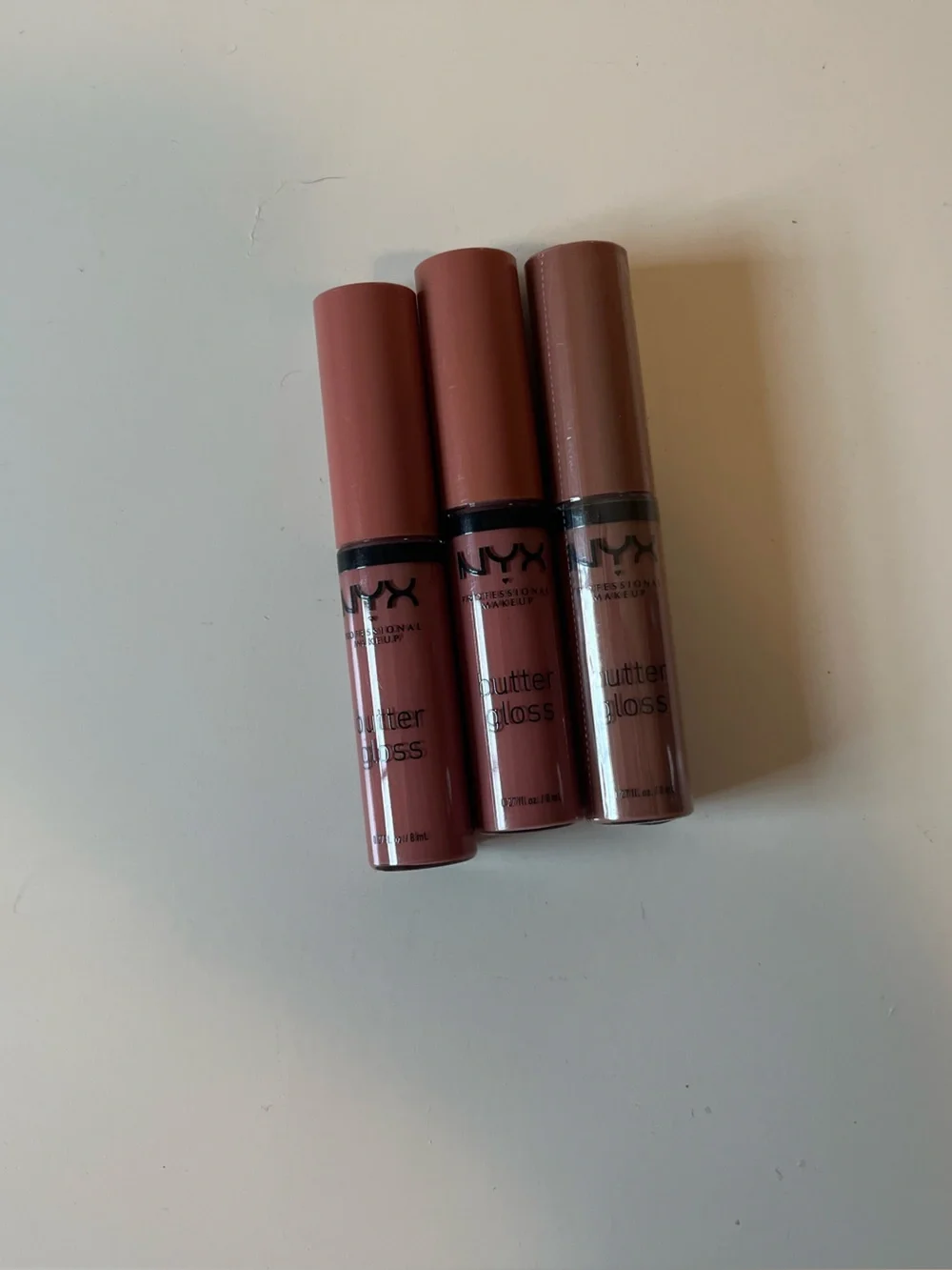 3 New NYX Butter Gloss Nude Shades 2 Sugar High & 1 Madeleine